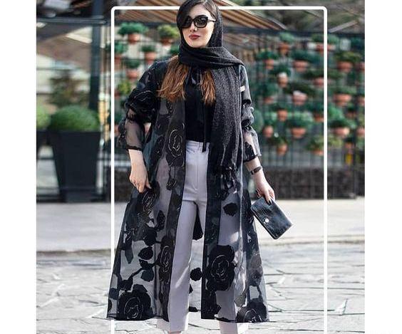 عکس مانتو مشکی ساده شیک
