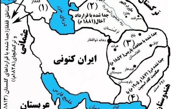 عکس نقشه ایران در زمان قاجار
