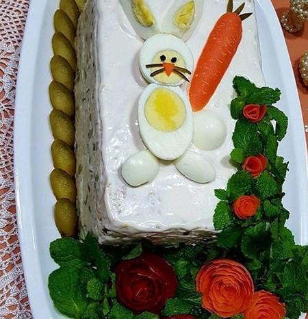 عکس ایده تزیین سالاد الویه برای تولد