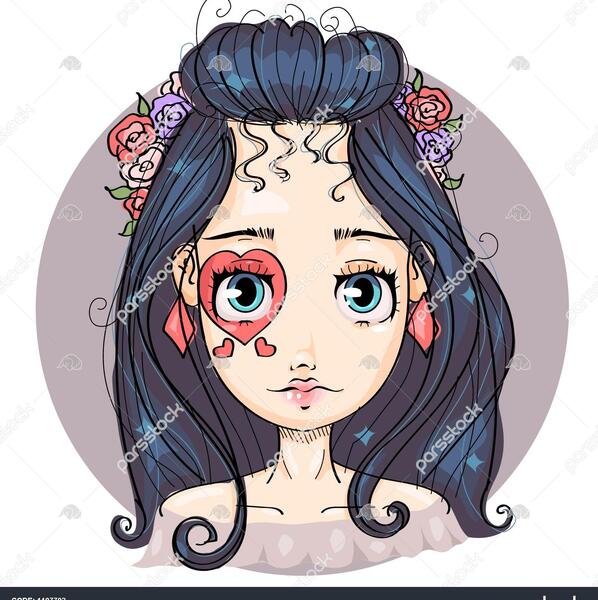 عکس دختر مو آبی کارتونی