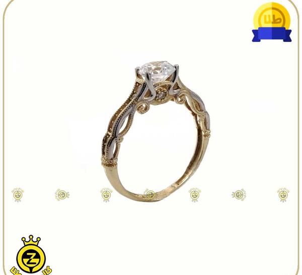 عکس انگشتر طلای تک نگین