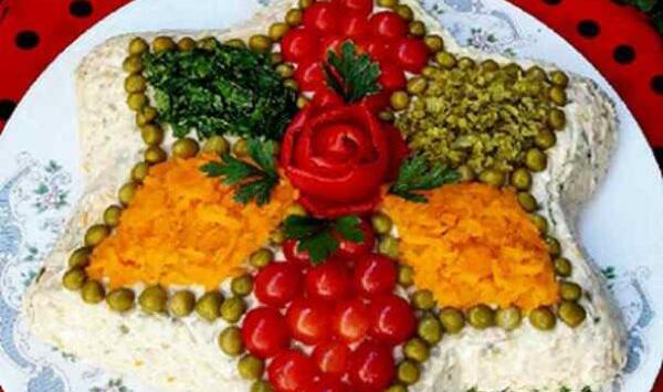 عکس چند ایده برای تزیین سالاد الویه
