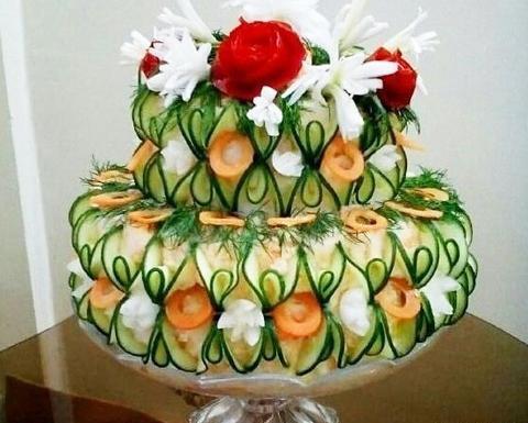 عکس چند ایده برای تزیین سالاد الویه