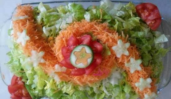 عکس ایده های تزیین سالاد کاهو و کلم