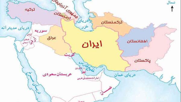 عکس نقشه ایران و همسایه ها