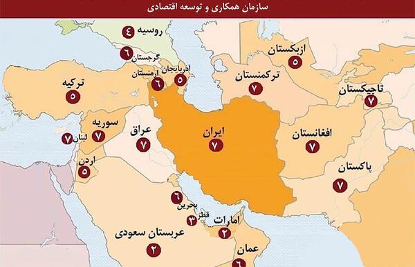 عکس نقشه ایران و همسایه ها