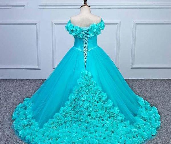 عکس لباس عروس آبی بچه گانه