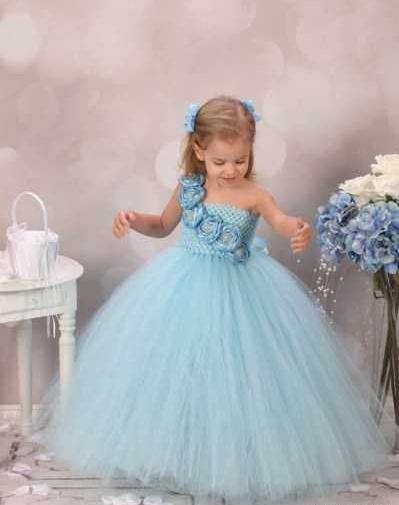 عکس لباس عروس آبی بچه گانه