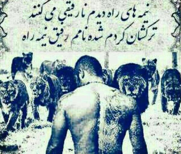 عکس نوشته دوست نیمه راه