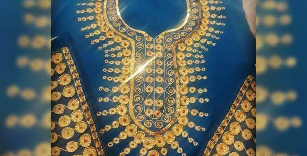 عکس لباس گلابتونی بندری
