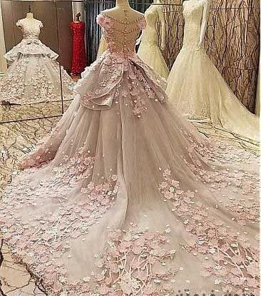 عکس لباس عروس گل دار