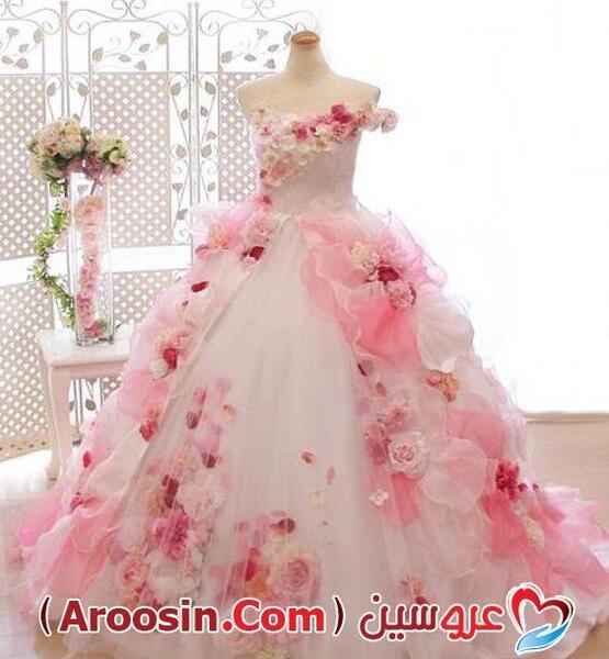 عکس لباس عروس گل دار