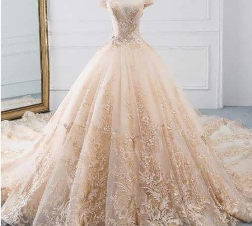 عکس لباس عروس رنگ کرمی