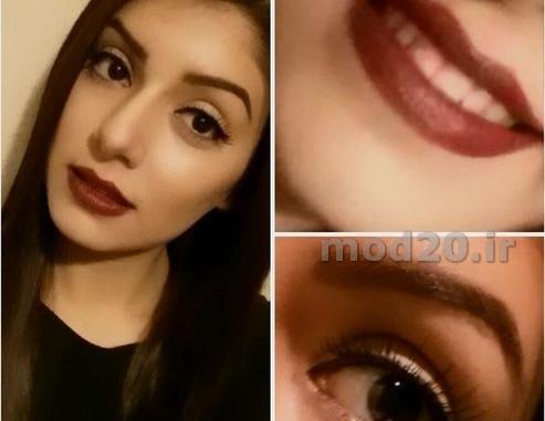 عکس دختر چشم ابرو مشکی با حجاب