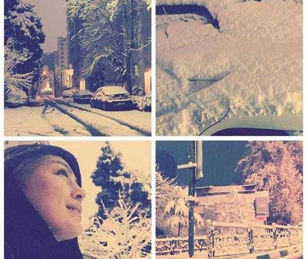 عکس سحر قریشی در زمستان