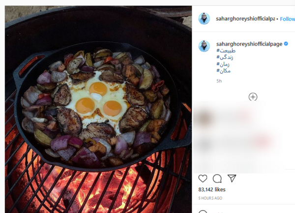 عکس غذای سحر قریشی