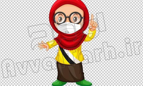 عکس دختر بچه کارتونی با حجاب