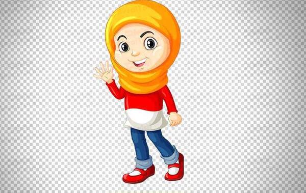 عکس دختر بچه کارتونی با حجاب