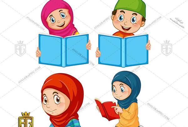عکس دختر بچه کارتونی با حجاب