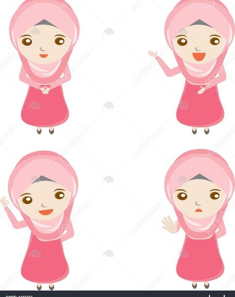 عکس دختر بچه کارتونی با حجاب