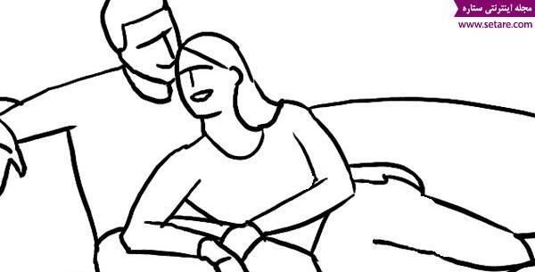 عکس عاشقانه دو نفره روی مبل