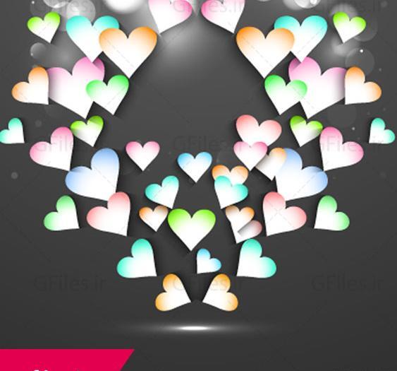 عکس تصویر زمینه قلب رنگی