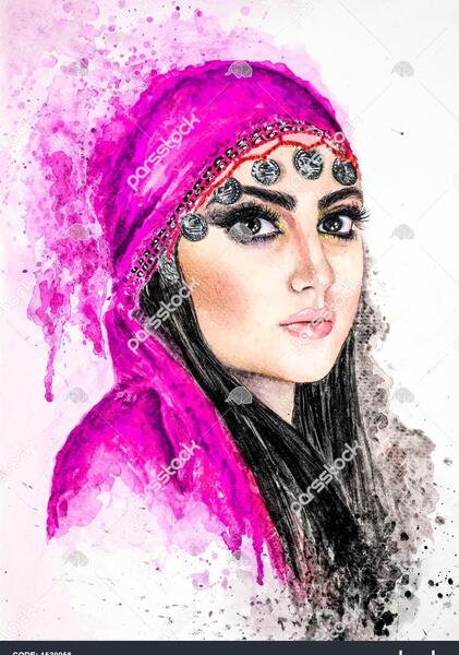 عکس نقاشی دختر کرد