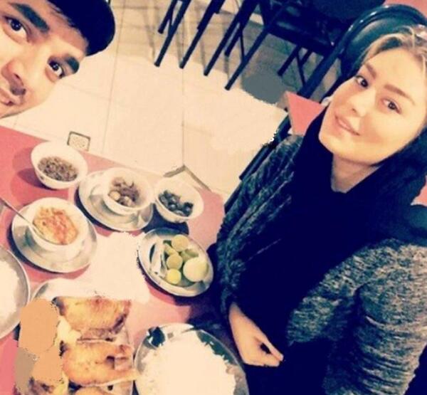 عکس سحر قریشی با مهدی طارمی در قطر