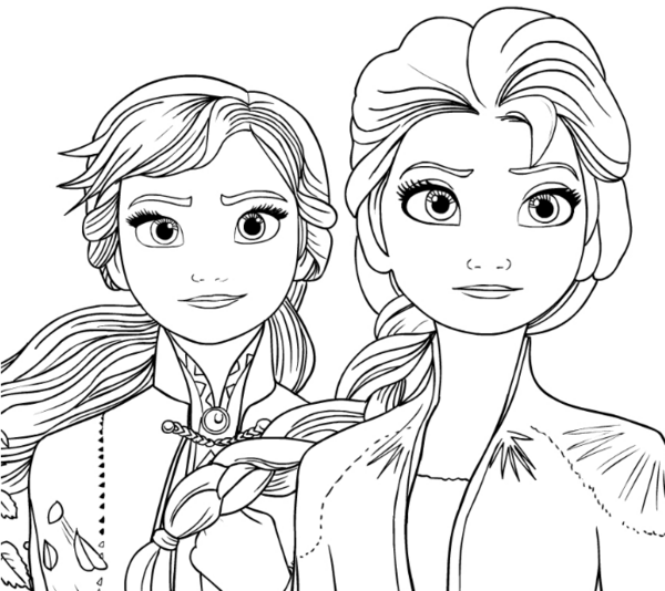 عکس السا و آنا برای رنگ آمیزی