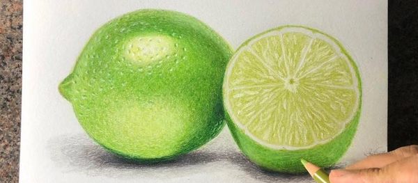 عکس طرح نقاشی با مداد رنگی میوه