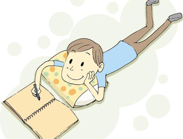 عکس کودک در حال نوشتن