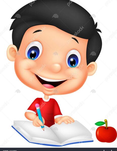 عکس کودک در حال نوشتن