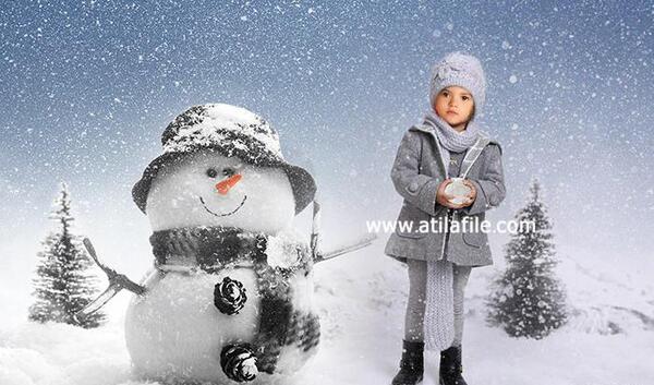 آتلیه عکس کودک زمستانی