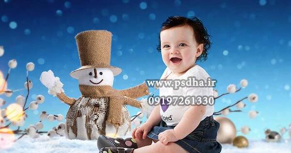 آتلیه عکس کودک زمستانی