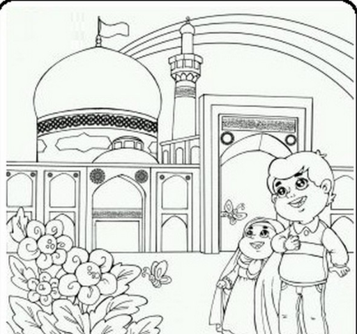 عکس نقاشی کودکانه ضریح امام حسین