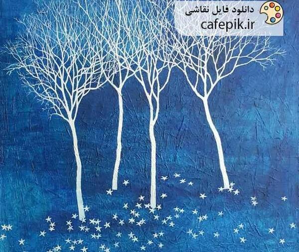 عکس نقاشی مدرن زمستانی