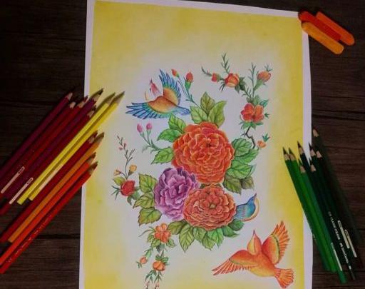 عکس نقاشی گل مرغ