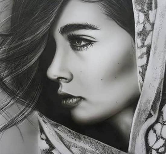 عکس نقاشی سیاه قلم چهره