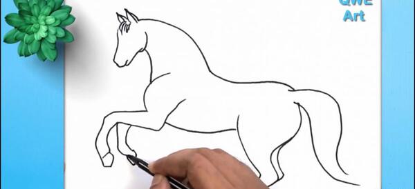 عکس نقاشی ساده اسب