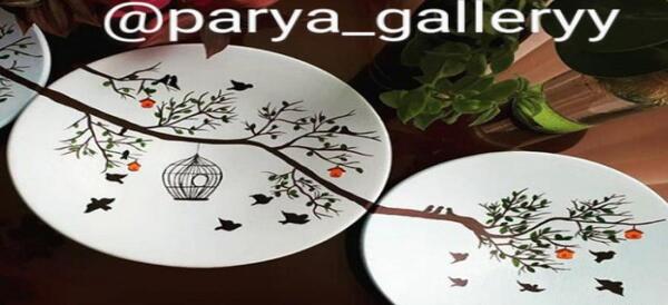 عکس طرح نقاشی روی دیوارکوب سفالی