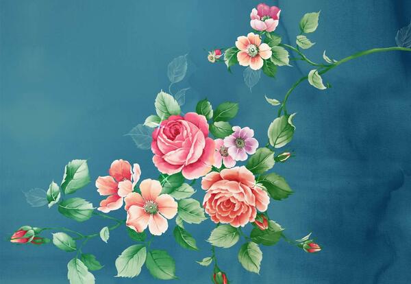 عکس نقاشی گل شاخه ای