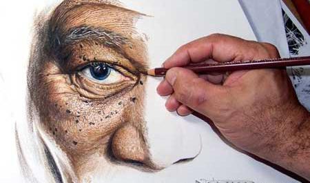 عکس نقاشی های زیبا و حرفه ای با مداد رنگی