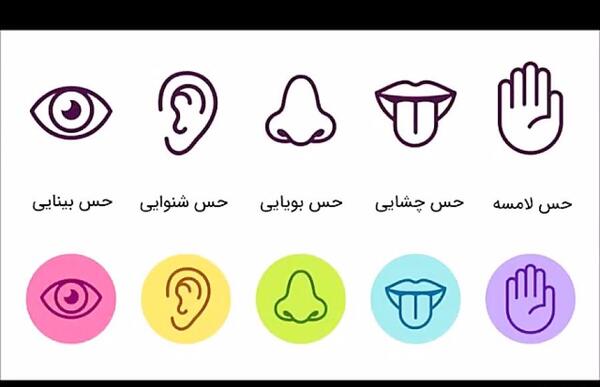 عکس نقاشی ساده حواس پنجگانه