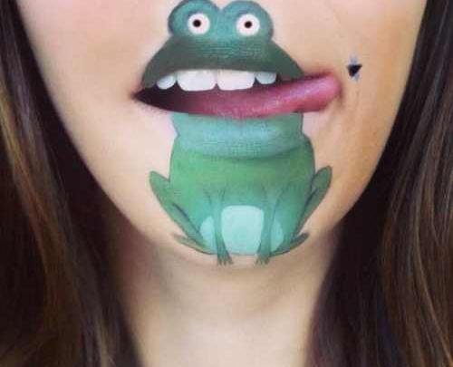عکس نقاشی صورت لب