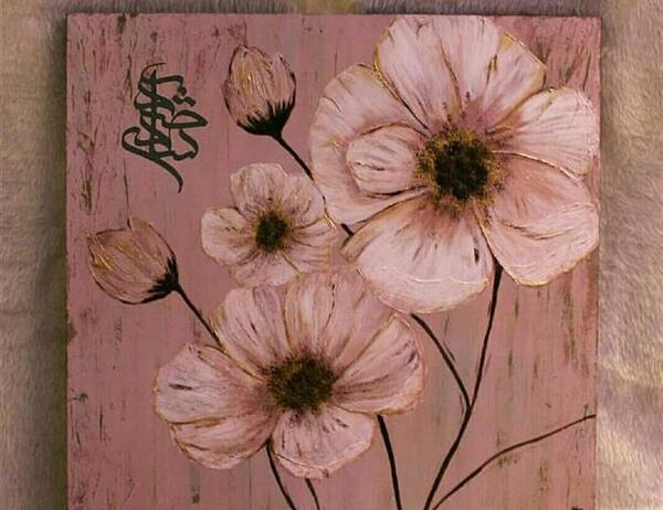 عکس نقاشی مدرن برجسته روی بوم
