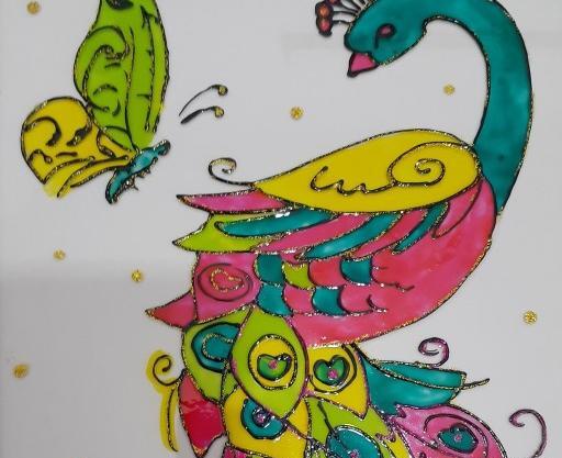 عکس طرح نقاشی طاووس