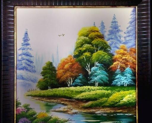 عکس نقاشی فانتزی روی بوم با رنگ اکریلیک