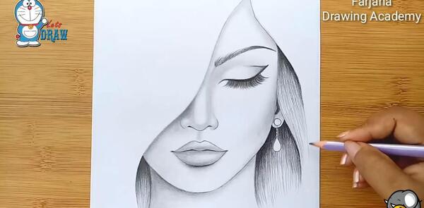 عکس نقاشی دخترانه طراحی با مداد