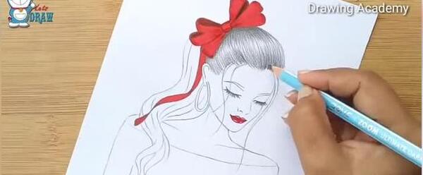 عکس نقاشی دخترانه طراحی با مداد