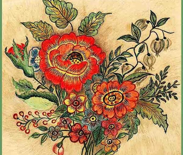 عکس نقاشی گل های ذهنی